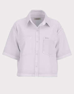 GUESS JEANS GJ BOXY SS SHIRT - ECO ORG CO NATURAL RG WHITE WOMENS SHIRT