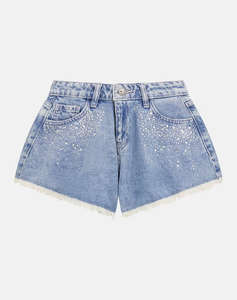 GUESS RIGID DENIM SHORTS - RIGID DENIM_10.5 OZ CHILDRENS SHORTS GIRL