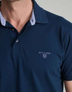 NAVY&GREEN BLOUSE POLO