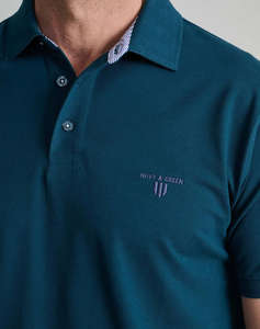 NAVY&GREEN BLOUSE POLO