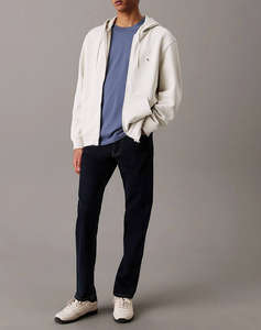 CALVIN KLEIN JEANS WOVEN LABEL ZIP THROUGH HOODIE