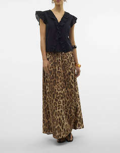 AWARE BY VERO MODA VMROXANNE SL V-NECK RUFFLE TOP VMA