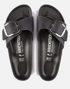 BIRKENSTOCK F25 LEATHER MADRID BIG BUCKLE LEOI BLACK HEX 35 - 43 NARROW CORE ESSENTIAL ДАМСКИ ОБУВКИ