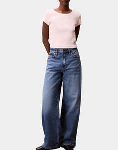 CALVIN KLEIN JEANS A- WOVEN LABEL 2X2 RIB BABY TEE