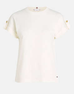 TOMMY HILFIGER GOLD BUTTON MDRN C-NK SS TEE