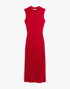 TOMMY HILFIGER LYOCELL SILK SL MOCK MIDI DRESS