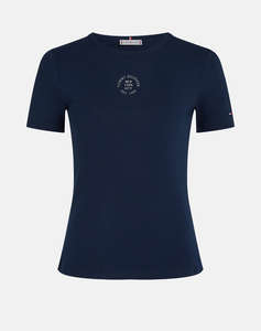 TOMMY HILFIGER STAMP LOGO SLIM C-NK SS TEE