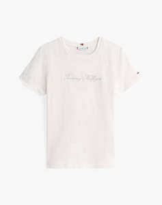 TOMMY HILFIGER LUREX SCRIPT REG C-NK SS TEE