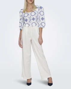ONLY ONLCARO MW LINEN BL PULL-UP PANT CC PNT