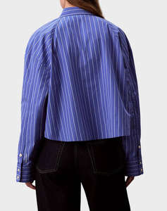 CALVIN KLEIN JEANS YD STRIPE BOXY CROPPED SHIRT