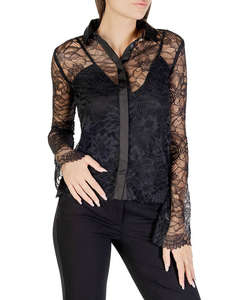 GUESS LS ANTOINETTE LACE SHIRT WOMENS SHIRT