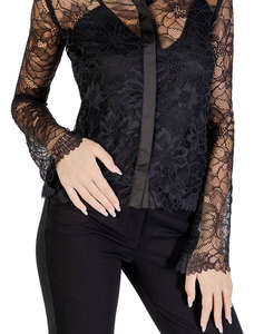 GUESS LS ANTOINETTE LACE SHIRT WOMENS SHIRT
