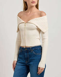 GUESS LS KATHRYN ZIPPED CARDI SWTR WOMENS JACKET