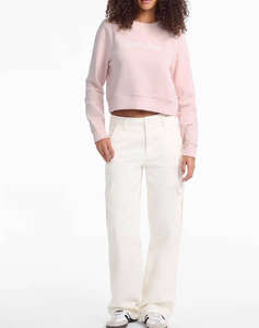GUESS JEANS GJ CN CROPPED FLOWER SWEAT WOMENS SWEATSHIRT