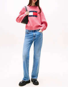 TOMMY JEANS TJW MELANGE FLAG SWEATER RIB EXT