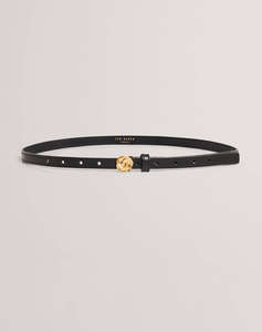 TED BAKER ROOSSI Leather Belt with Rose Hardware