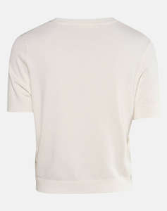 GUESS SS CN LAYLA BOXY LOGO SWTR KNITTED WOMENS CLOTHING