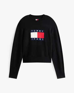 TOMMY JEANS TJW MELANGE FLAG SWEATER RIB EXT