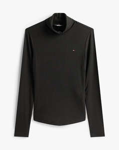 TOMMY HILFIGER SLIM 5X2 RIB ROLL-NK LS