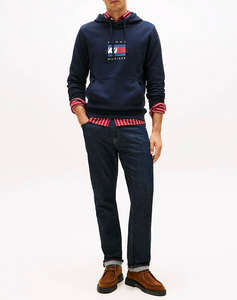 TOMMY HILFIGER LINEAR FLAG GRAPHIC HOODIE