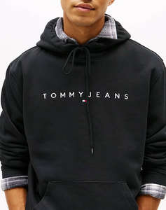 TOMMY JEANS TJM REG LINEAR LOGO HOODIE EXT