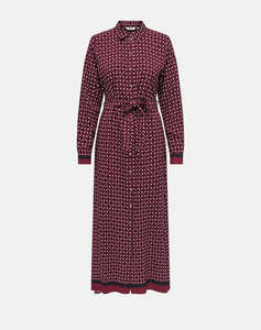 ONLY ONLVEDA BORDER L/S LONG DRESS WVN