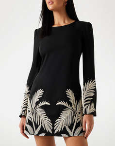 GUESS LS ANGELE PLACED MINI DRESS WOMENS DRESS