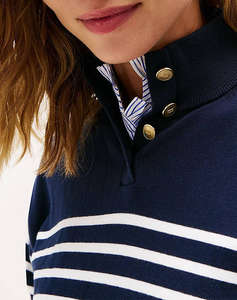 TOMMY HILFIGER CO JERSEY GOLD BTN MOCK-NK SWT