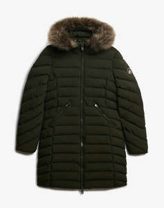 SUPERDRY D2 OVIN FUJI FAUX FUR HOOD MID LENGTH ДАМСКО ЯКЕ