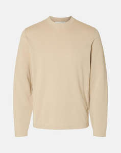 SELECTED SLHRAVI LS KNIT STRUCTURE CREW NECK