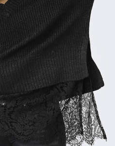 ONLY ONLVIVIA LS LIFE V-NECK LACE MIX KNIT