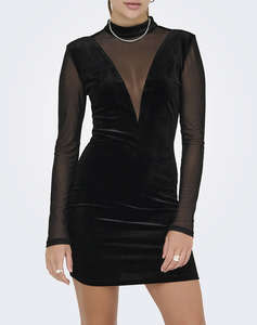 ONLY ONLSMOOTH L/S MESH MIX SHORT DRESS JRS
