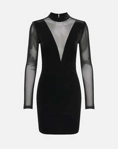 ONLY ONLSMOOTH L/S MESH MIX SHORT DRESS JRS