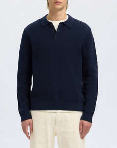 SELECTED SLHDANE LS KNIT STRUCTURE POLO NECK