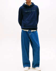 TOMMY JEANS TJM REG LINEAR LOGO HOODIE EXT