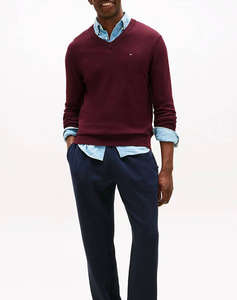 TOMMY HILFIGER PIMA ORG CTN CASHMERE V NECK