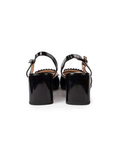 19V69 WOMENS SHOES MID.HEEL SLINGBACK PUMP PATENT LEA. V1969