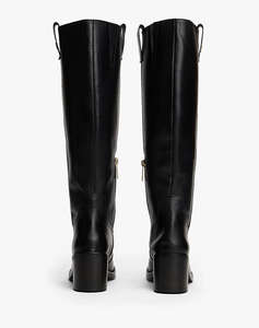 TOMMY HILFIGER RIDING LTHR LONG BOOT BLOCK HEEL