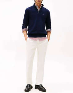 TOMMY HILFIGER PIMA ORG CTN CASHMERE ZIP MOCK