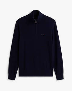 TOMMY HILFIGER PIMA ORG CTN CASHMERE ZIP MOCK