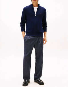 TOMMY HILFIGER PIMA ORG CTN CASHMERE ZIP THRU