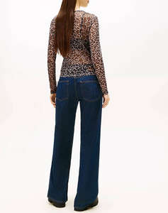 TOMMY JEANS TJW SLIM AOP MESH LS TOP EXT