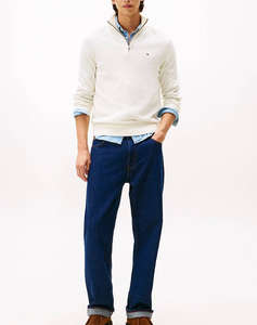 TOMMY HILFIGER PIMA ORG CTN CASHMERE ZIP MOCK