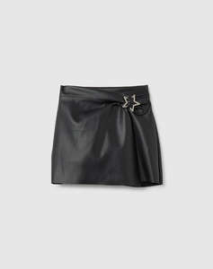 OVS FAKE LEATHER SKORT W/APP