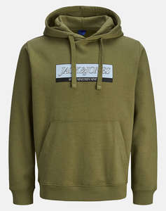 JACK&JONES JORINWOOD BLOCK BRANDING SWEAT HOOD