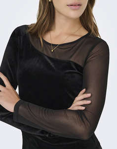 ONLY ONLSMOOTH L/S MESH MIX TOP BOX JRS