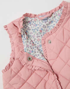 OVS QUILTED GILET W/RUFFLE