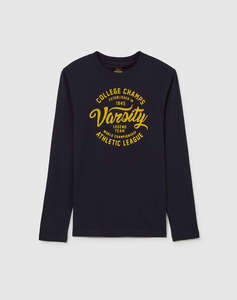 OVS TSH LS PRINT EMBEL FLOCK