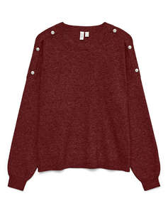 VERO MODA VMJOYA LS O-NECK BUTTON PULLOVER BTQ