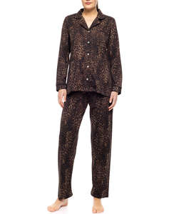 PINK LABEL PYJAMA BUTTONED LEOPARD
